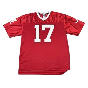 Vintage Alabama Crimson Tide Jersey Men Medium Red Russell Football #17 Mesh Y2K